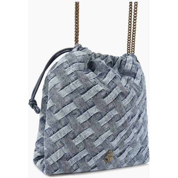 Kurt Geiger Denim Kensington Drawstring 15 x 13.25 x 3.75 - Picture 1 of 4